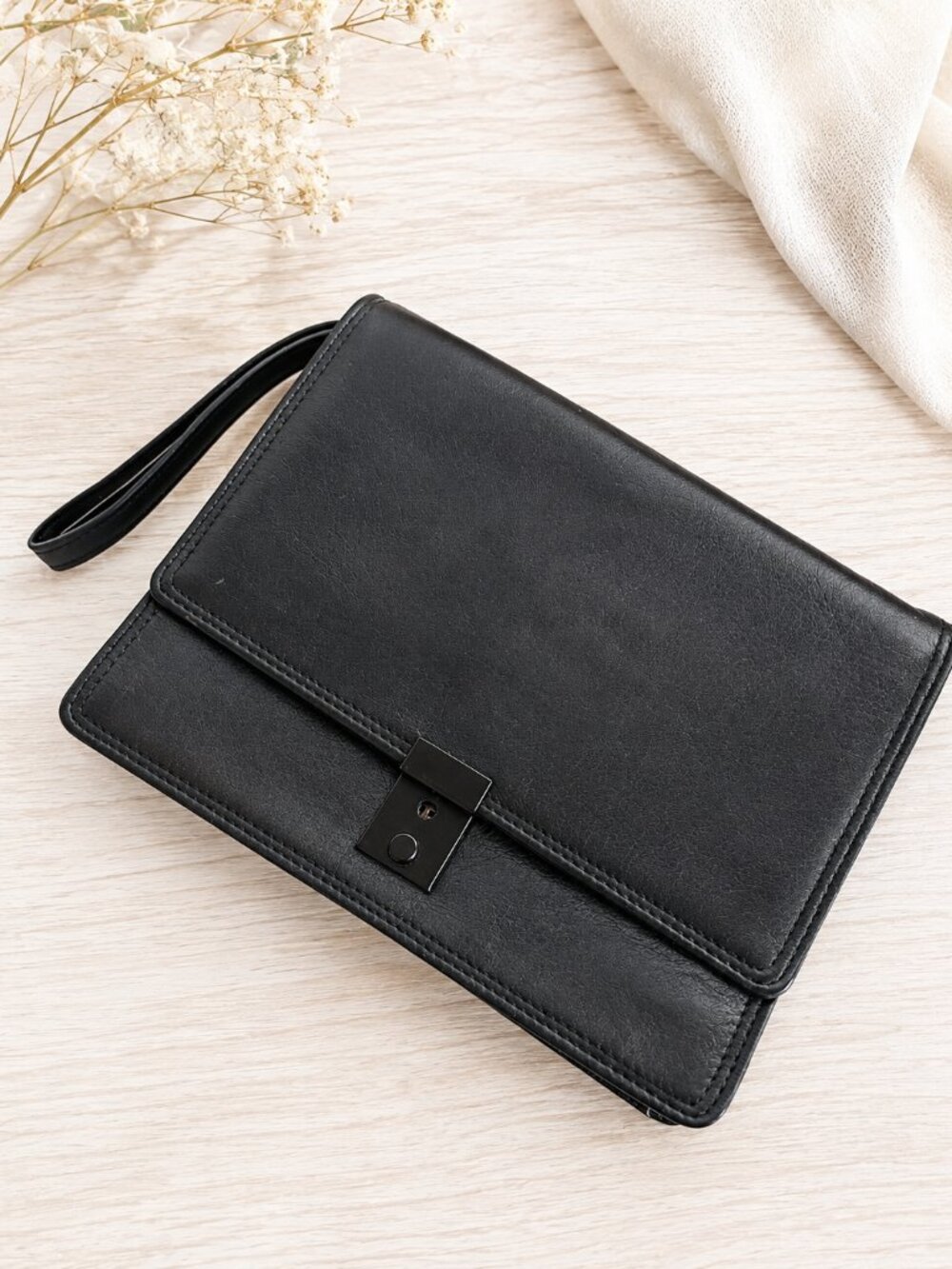 Vintage Picard Jet 2001 West Germany Leather Unisex Wristlet Travel Clutch